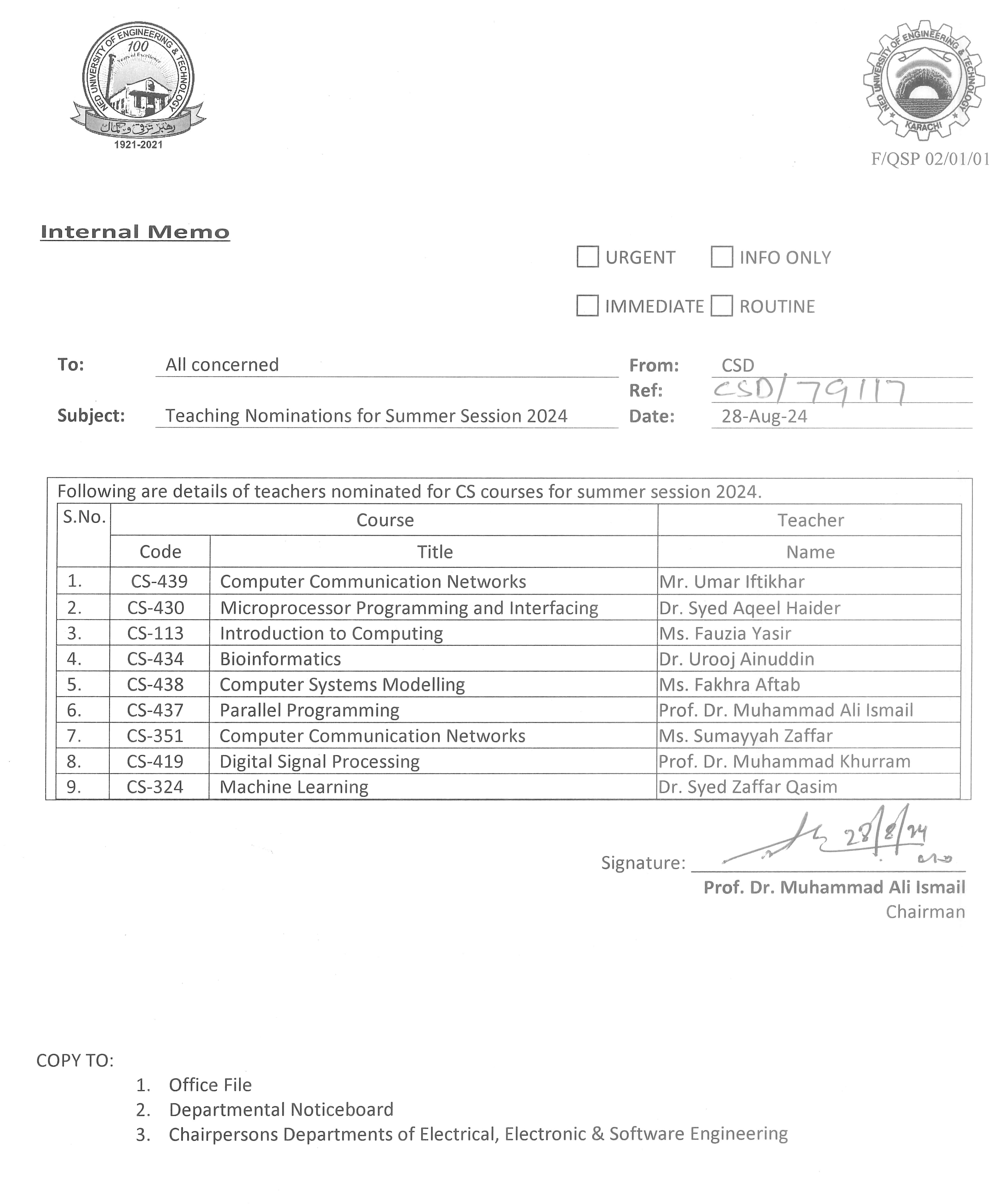 Summer Timetable 2024